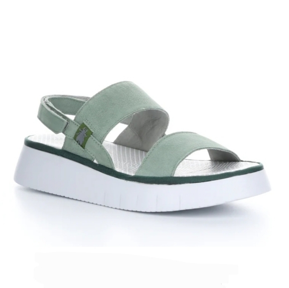 Fly London CURA318FLY Cupido Jade Green Sling-Back Sandals - Picture 1 of 16
